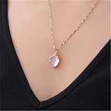 Female Charm Heart Pink Powder Crystal Necklaces Allmartdeal