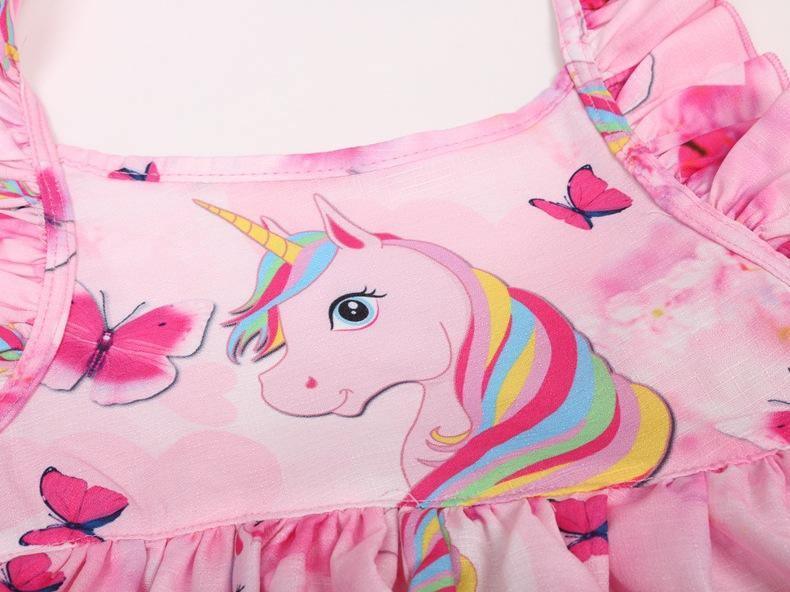 Girls Cotton Cozy Full Print Unicorn Dress Allmartdeal