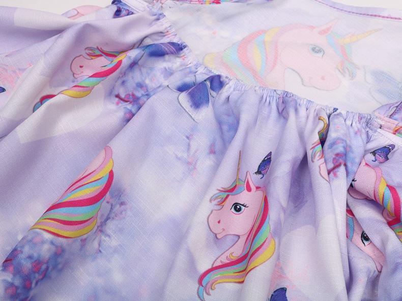 Girls Cotton Cozy Full Print Unicorn Dress Allmartdeal