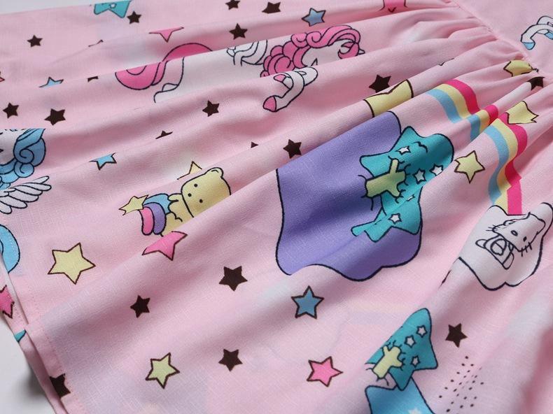 Girls Cotton Cozy Full Print Unicorn Dress Allmartdeal