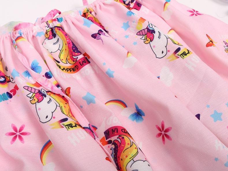 Girls Cotton Cozy Full Print Unicorn Dress Allmartdeal