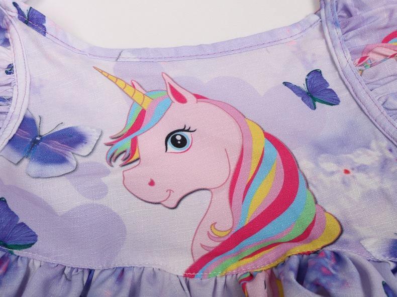 Girls Cotton Cozy Full Print Unicorn Dress Allmartdeal