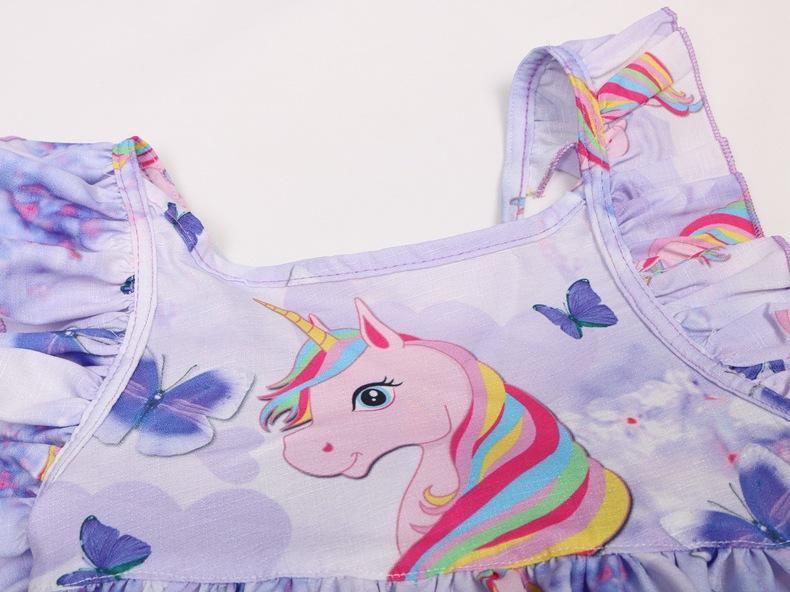 Girls Cotton Cozy Full Print Unicorn Dress Allmartdeal