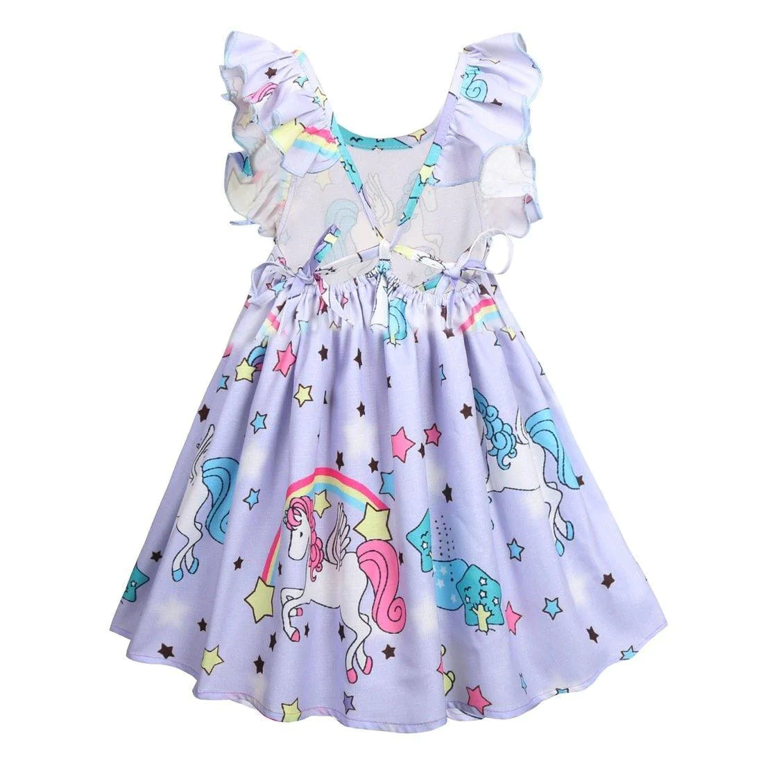 Girls Cotton Cozy Full Print Unicorn Dress Allmartdeal