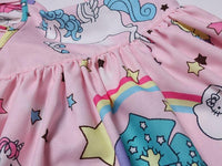Girls Cotton Cozy Full Print Unicorn Dress Allmartdeal