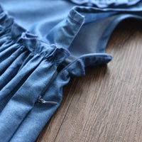 Girls' Denim Embroidery Sleeveless Dress Allmartdeal