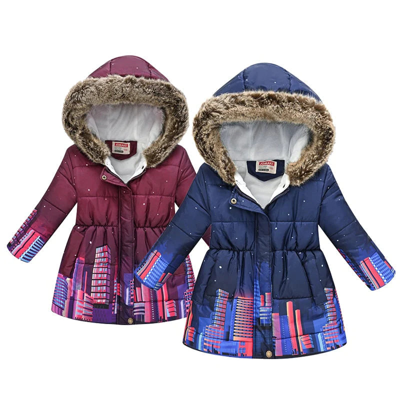 Girls Fur Collar Fashion Windproof Jacket Allmartdeal