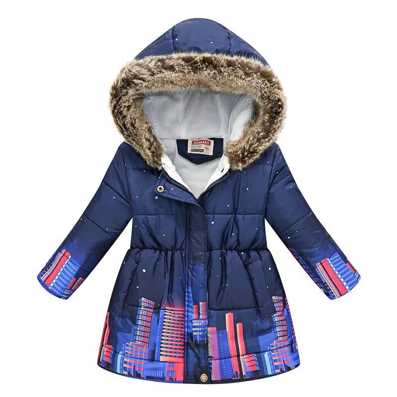 Girls Fur Collar Fashion Windproof Jacket Allmartdeal