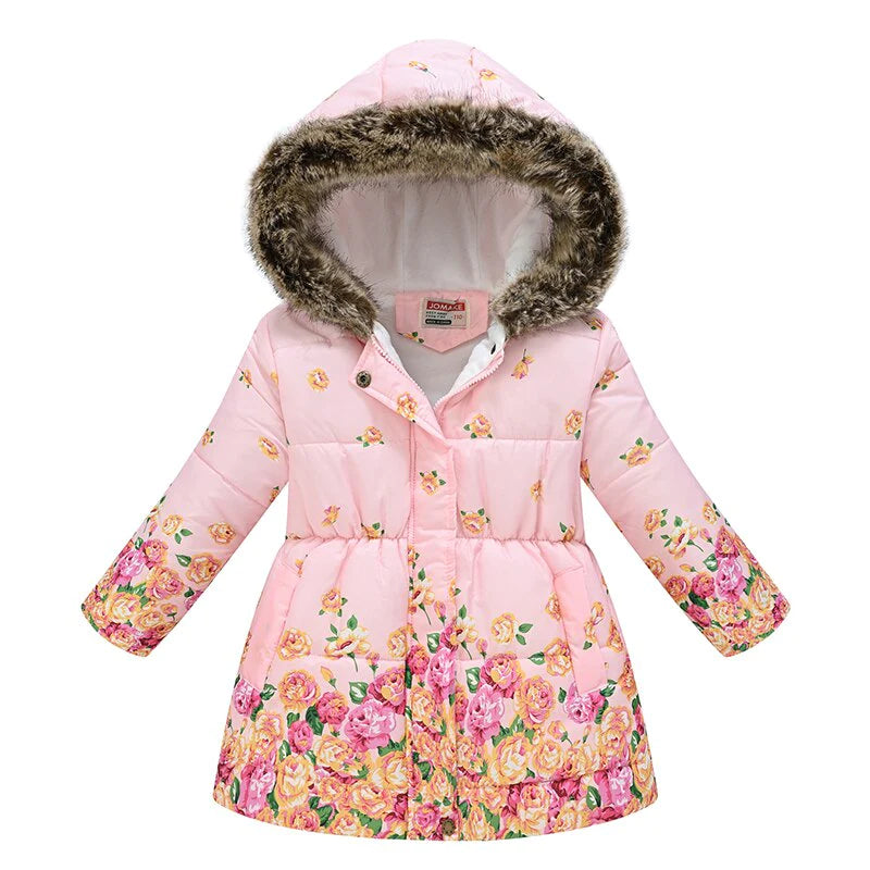 Girls Fur Collar Fashion Windproof Jacket Allmartdeal