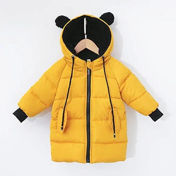 Girls Long Hooded Down Jacket Allmartdeal