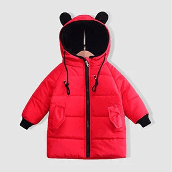 Girls Long Hooded Down Jacket Allmartdeal