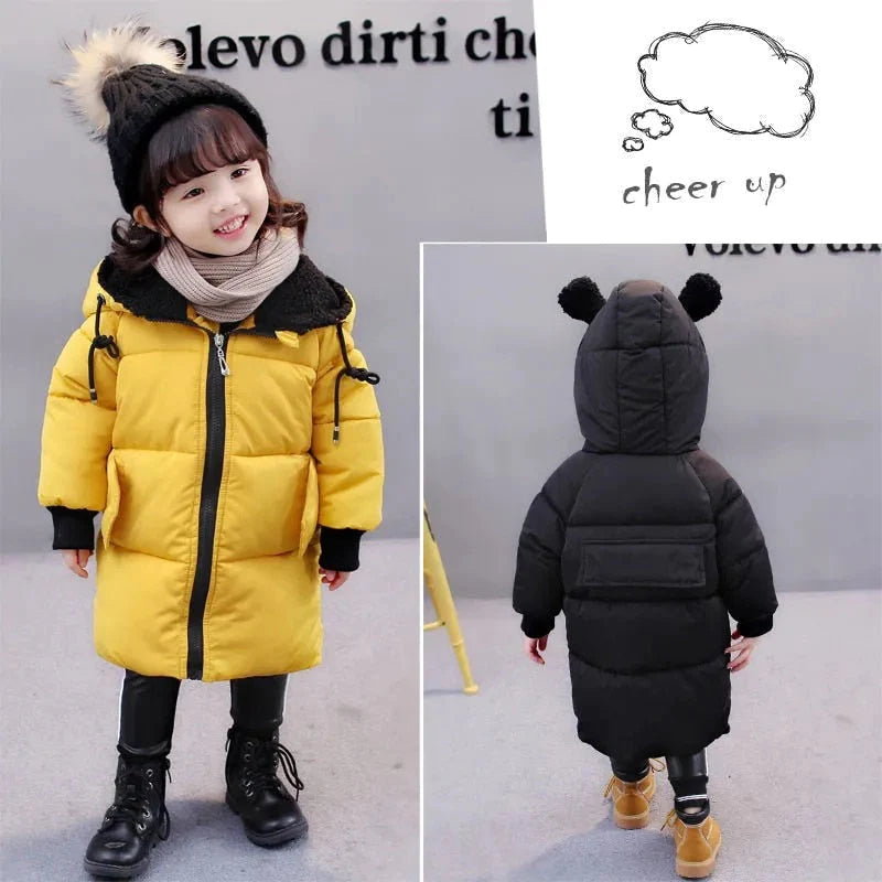 Girls Long Hooded Down Jacket Allmartdeal