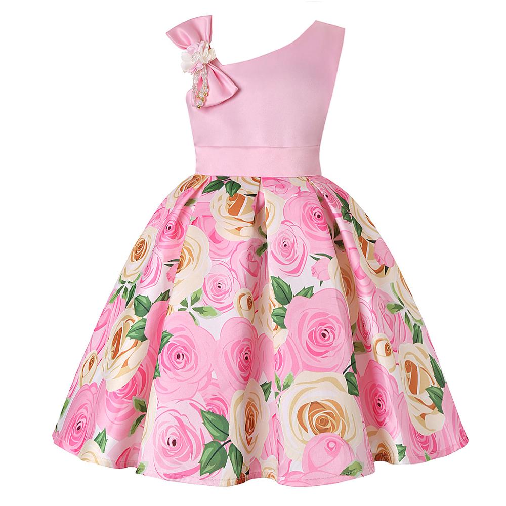 Girls One-Shoulder Pageant Flower Dress Allmartdeal