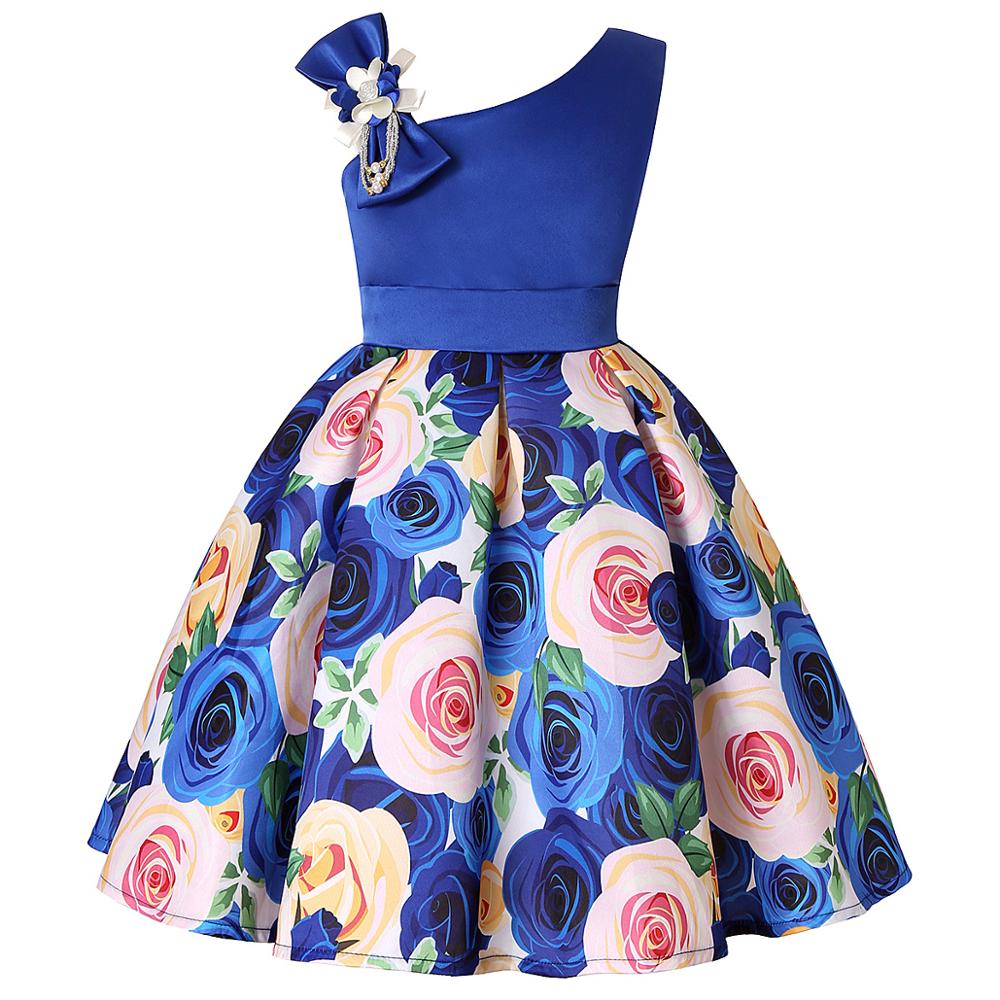 Girls One-Shoulder Pageant Flower Dress Allmartdeal