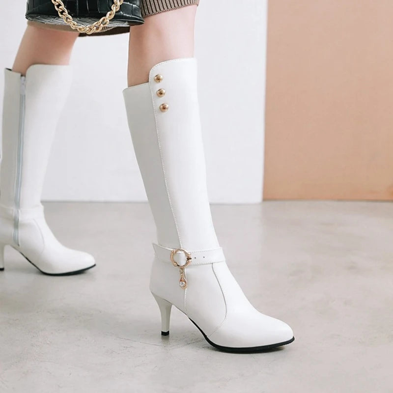 Women's Thin Pointed Toe Knee boots