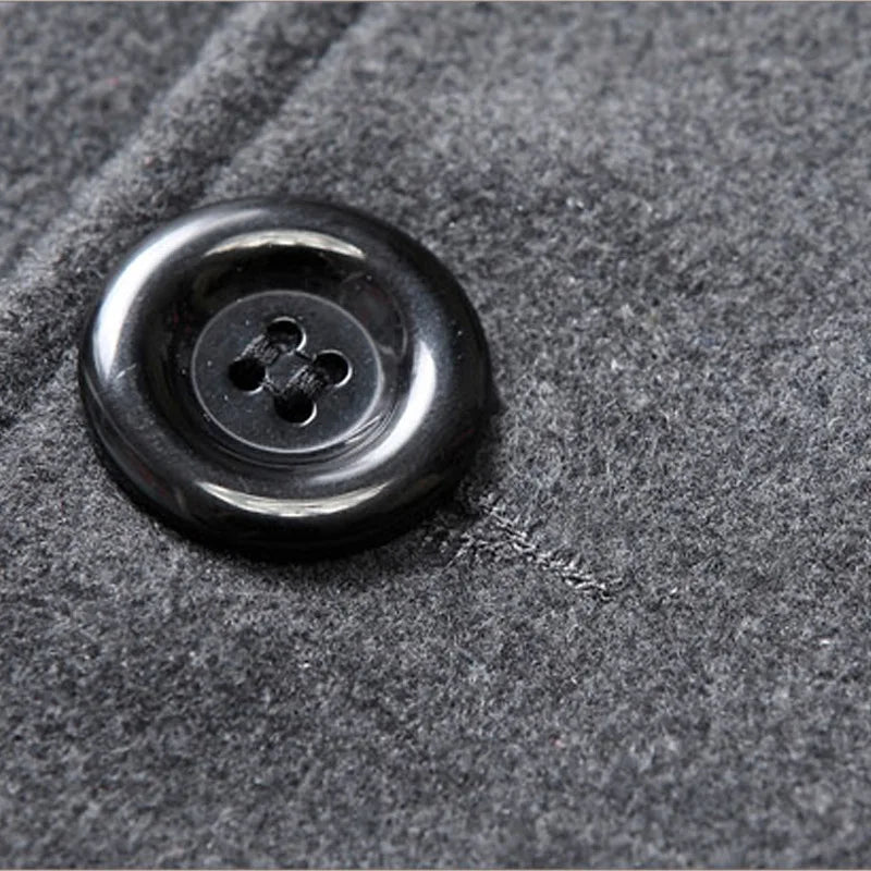 Men's Fleece Tailored Slim Fit Trend Woolen Windbreaker Coat