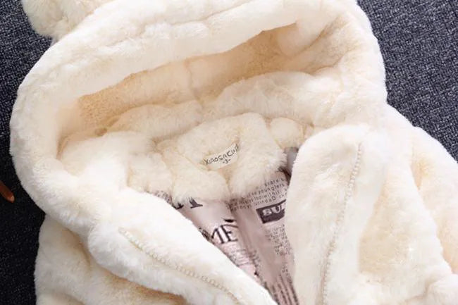 Girls Plush Warm Faux Fur Coat Jacket