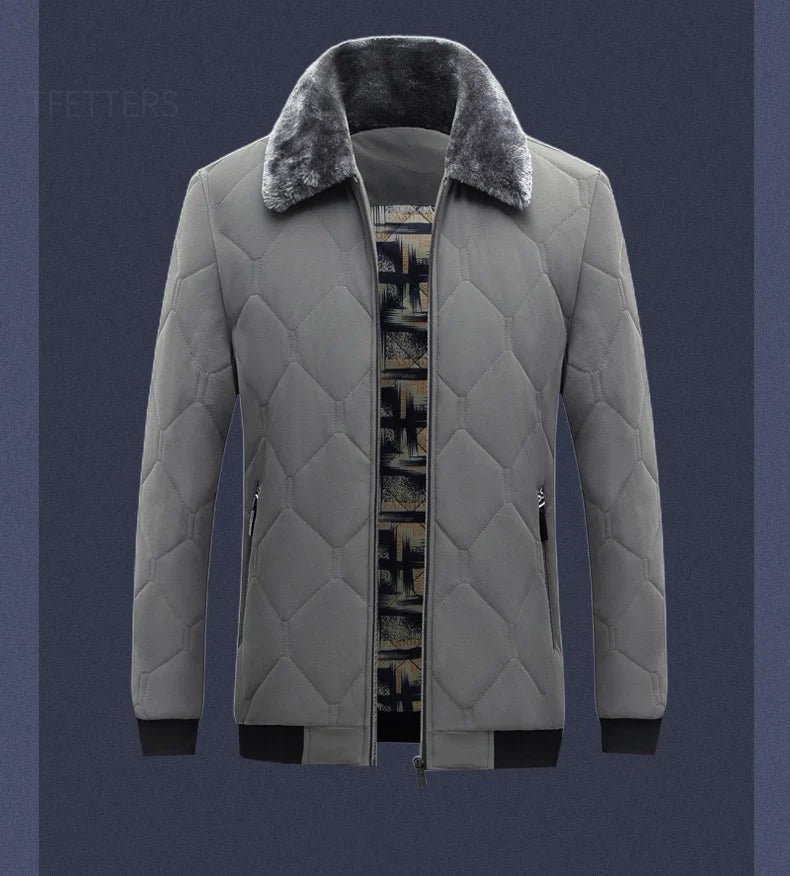 Men's Fur Collar Cotton Padded Bomber Jacket