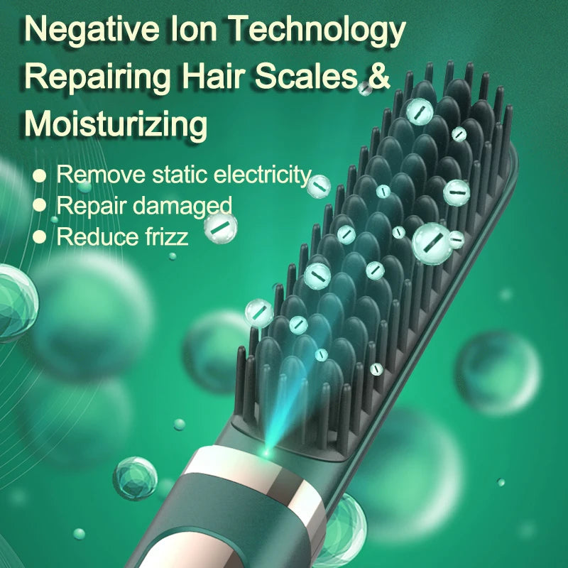 Portable Anti-Static Styling Electric Ionic Hair Straightener Hairbrush