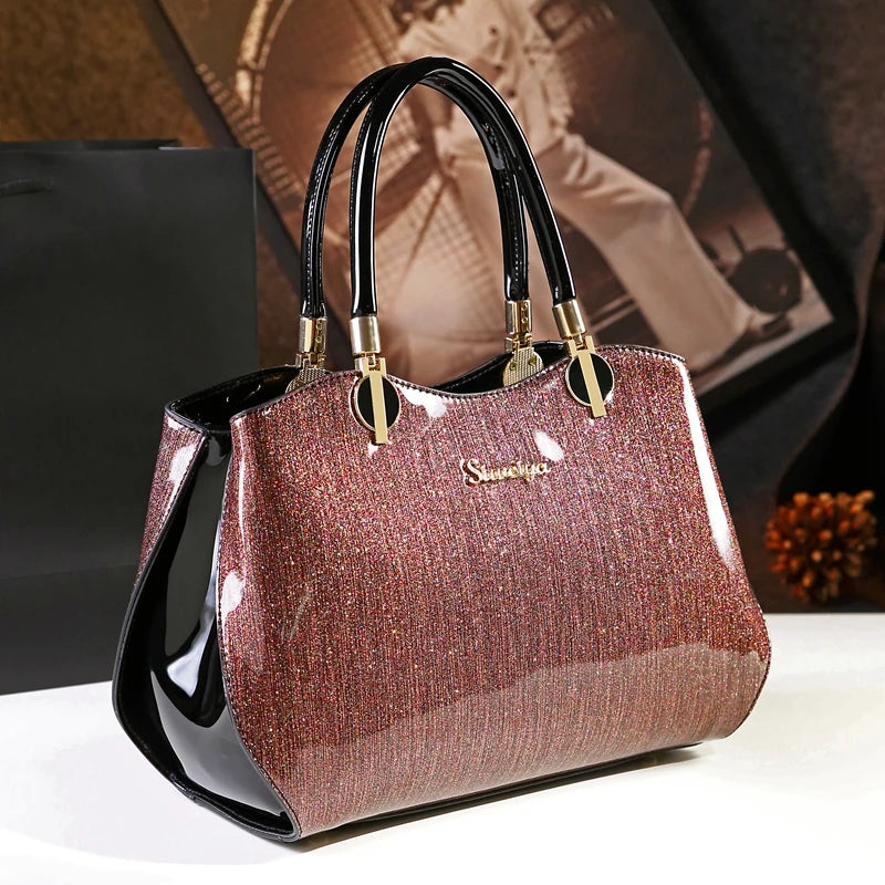 Women's Patent Leather Messenger Shoulder Handbag