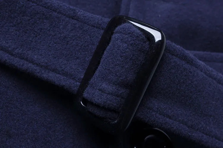 Men's Fleece Tailored Slim Fit Trend Woolen Windbreaker Coat