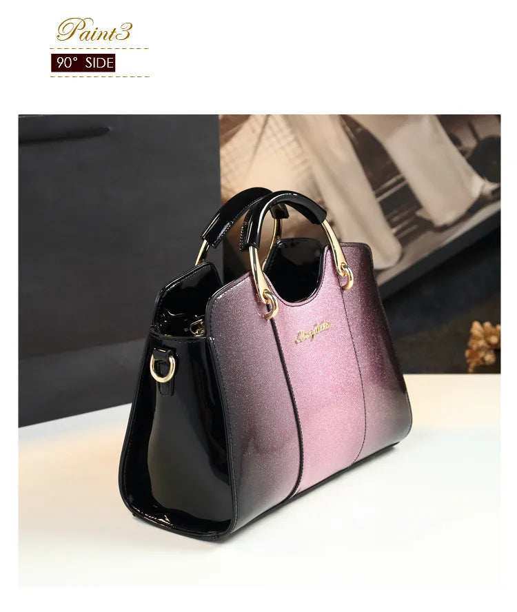 Women's Patent Leather Messenger Shoulder Handbag