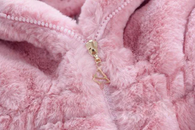 Girls Plush Warm Faux Fur Coat Jacket