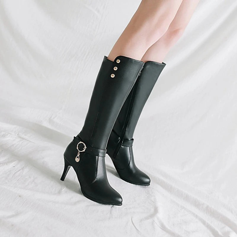 Women's Thin Pointed Toe Knee boots