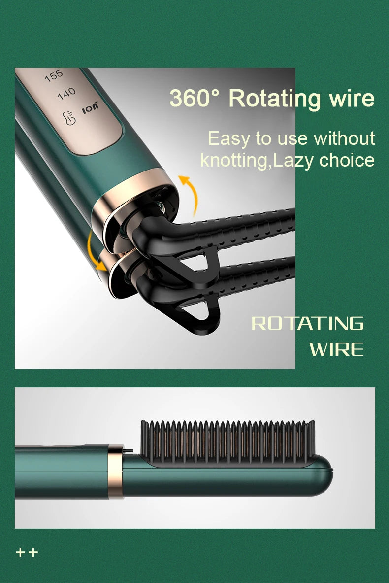 Portable Anti-Static Styling Electric Ionic Hair Straightener Hairbrush