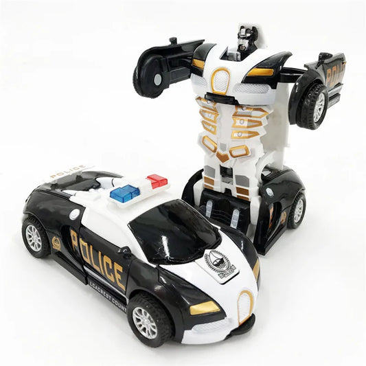 Children's One Key Automatic Transform Robot Car Model Toy