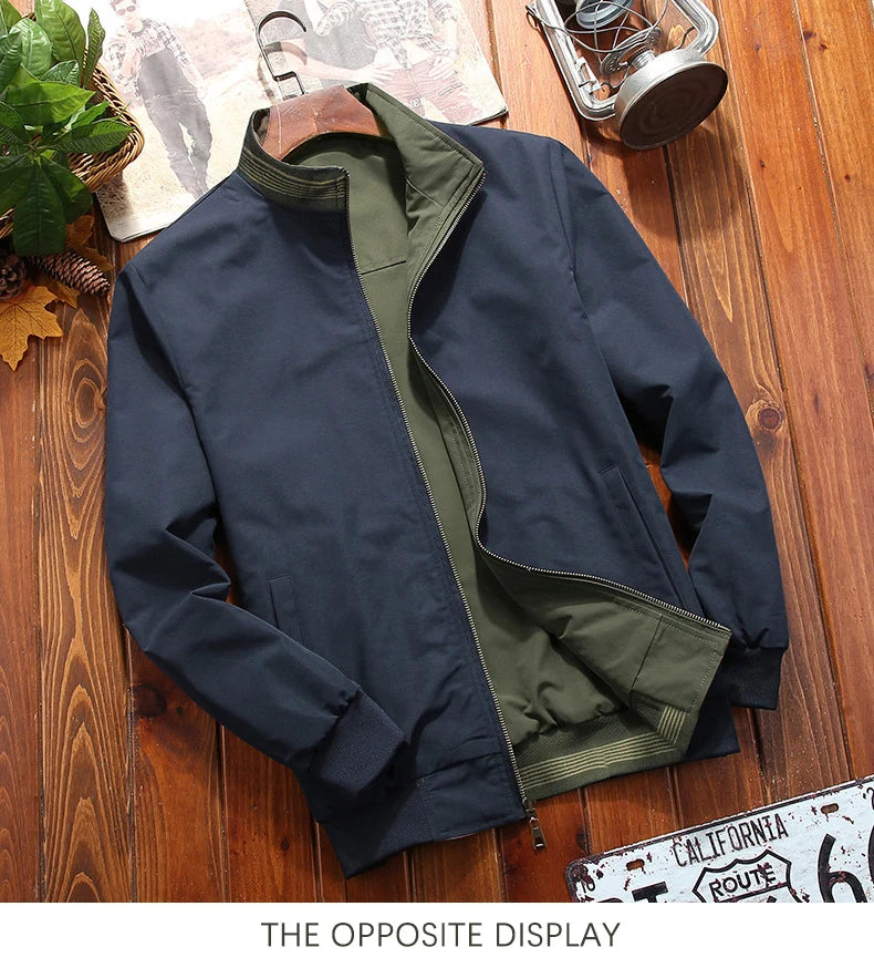 Men's Double Sided Stand Collar Casual Jacket