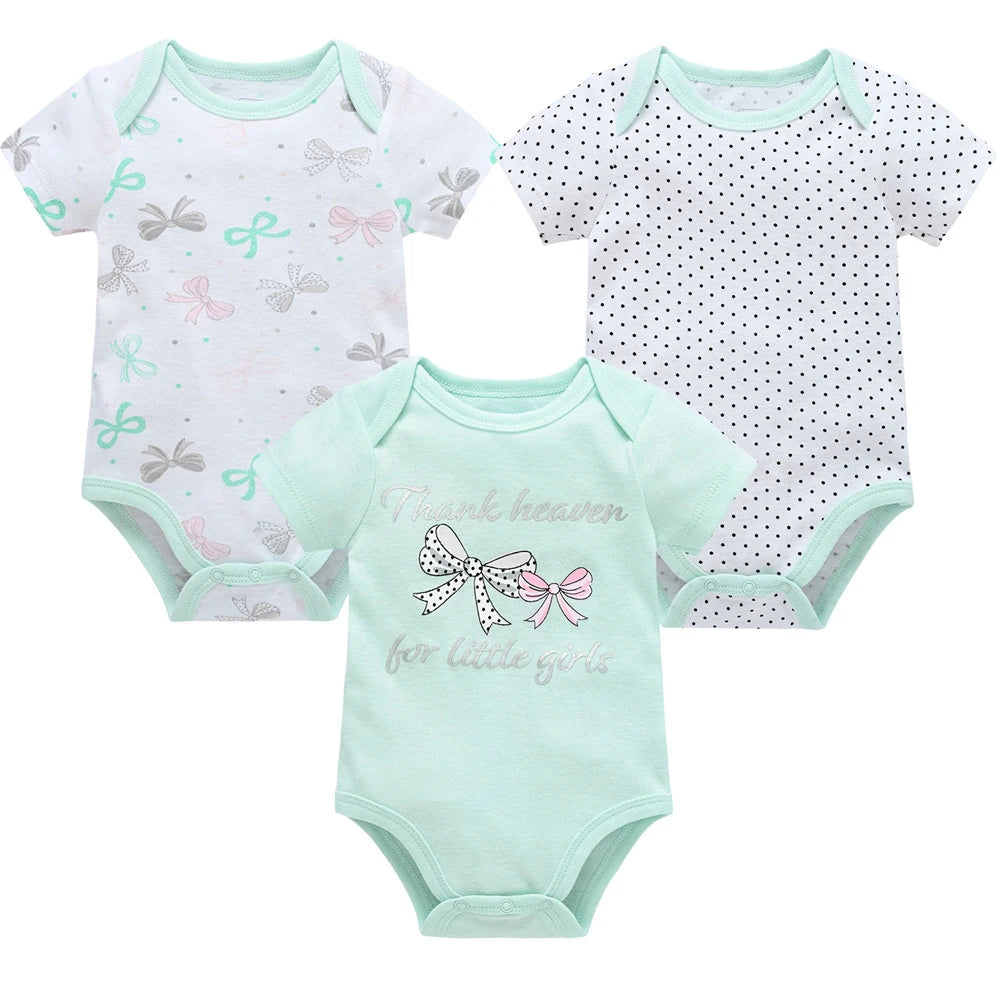 Baby Newborn 6Pcs/lot Short Sleeve Cotton Bodysuit