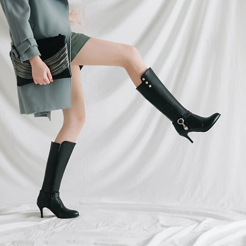 Women's Thin Pointed Toe Knee boots