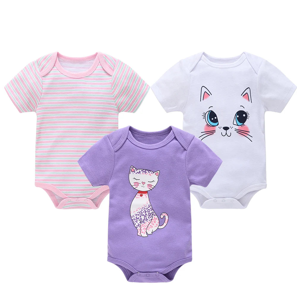 Baby Newborn 6Pcs/lot Short Sleeve Cotton Bodysuit