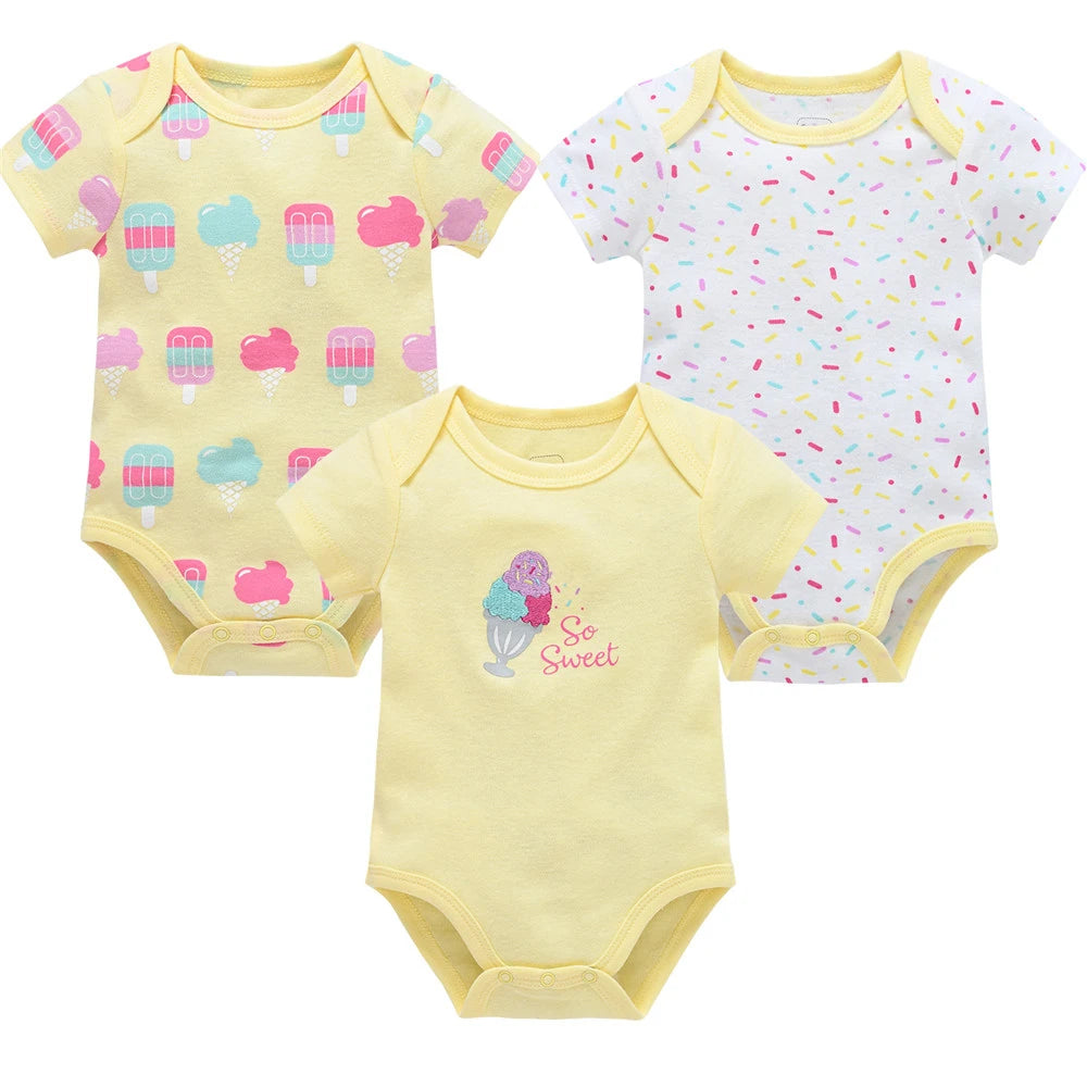 Baby Newborn 6Pcs/lot Short Sleeve Cotton Bodysuit