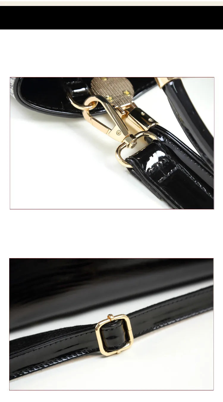 Women's Patent Leather Messenger Shoulder Handbag