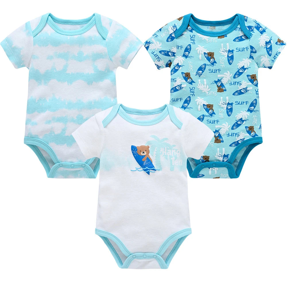 Baby Newborn 6Pcs/lot Short Sleeve Cotton Bodysuit