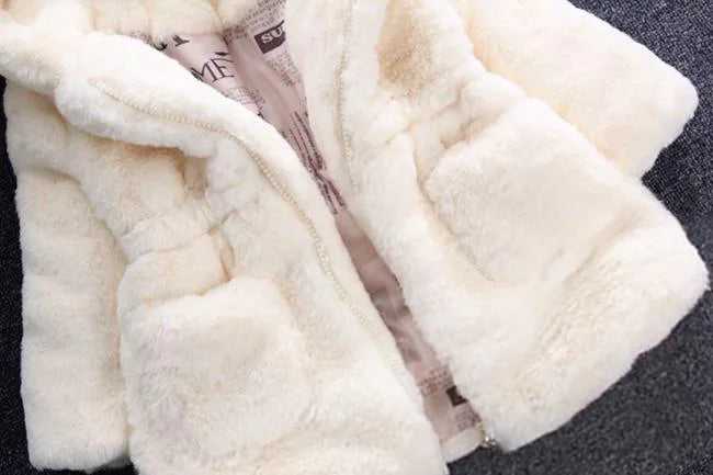Girls Plush Warm Faux Fur Coat Jacket