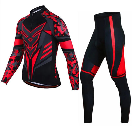 Men's Long Sleeve Cycling Jersey Pants Suit Set