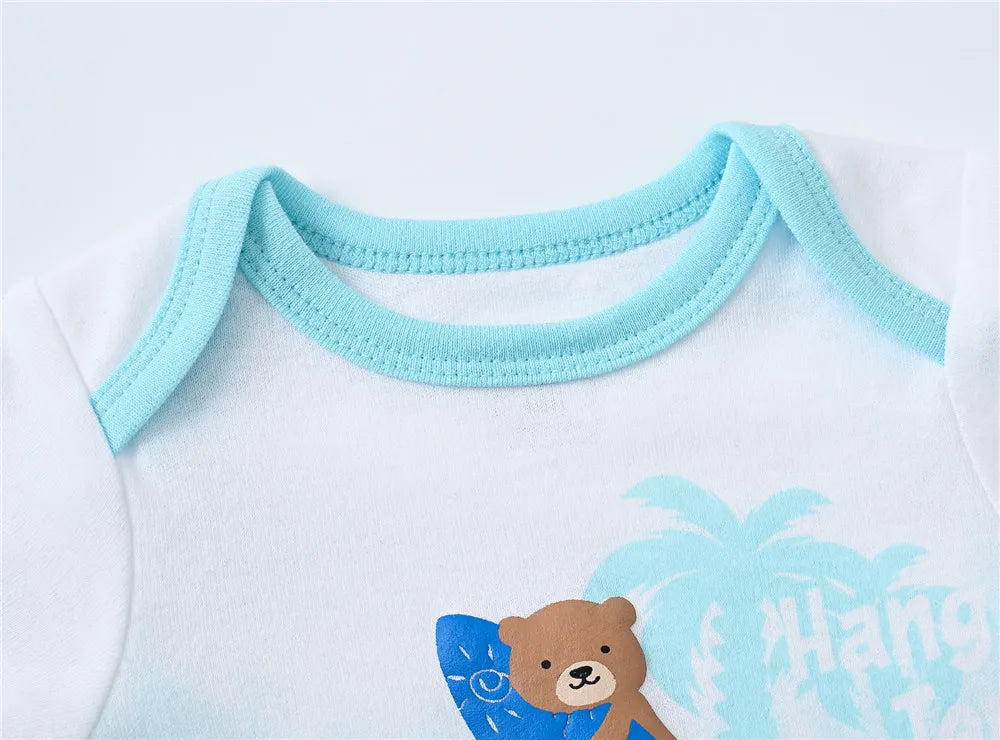 Baby Newborn 6Pcs/lot Short Sleeve Cotton Bodysuit