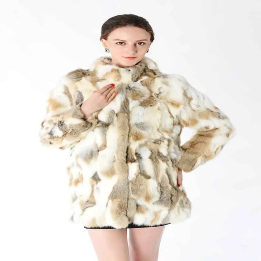 Women's Factory Good Quality Nature Fur Fashion Coat