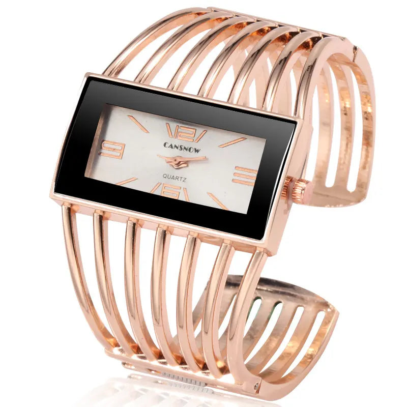 Women's Luxury Fashion Rose Gold Bangle Bracelet Watch