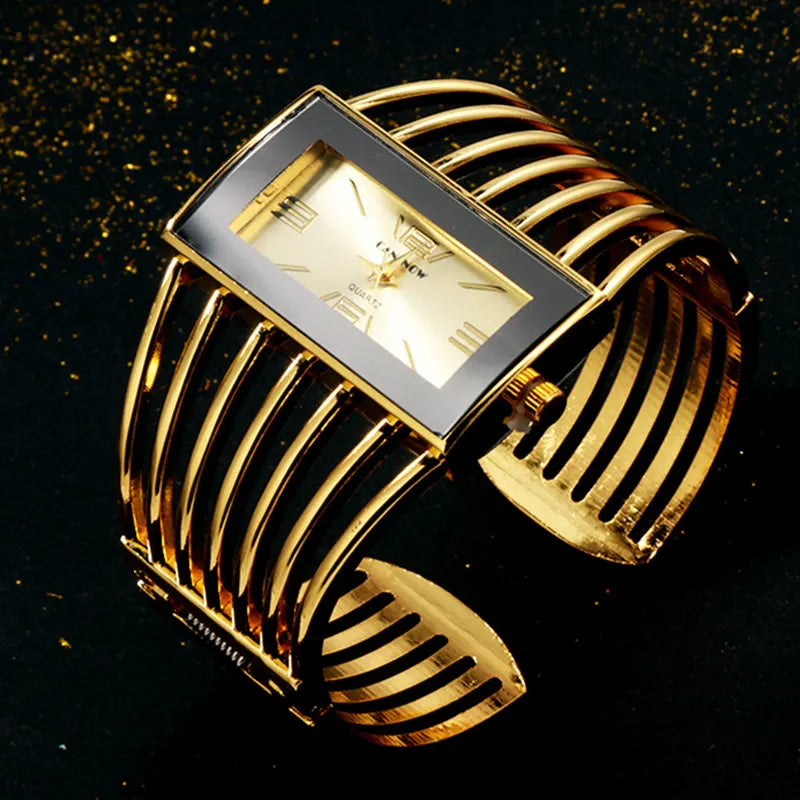 Women's Luxury Fashion Rose Gold Bangle Bracelet Watch