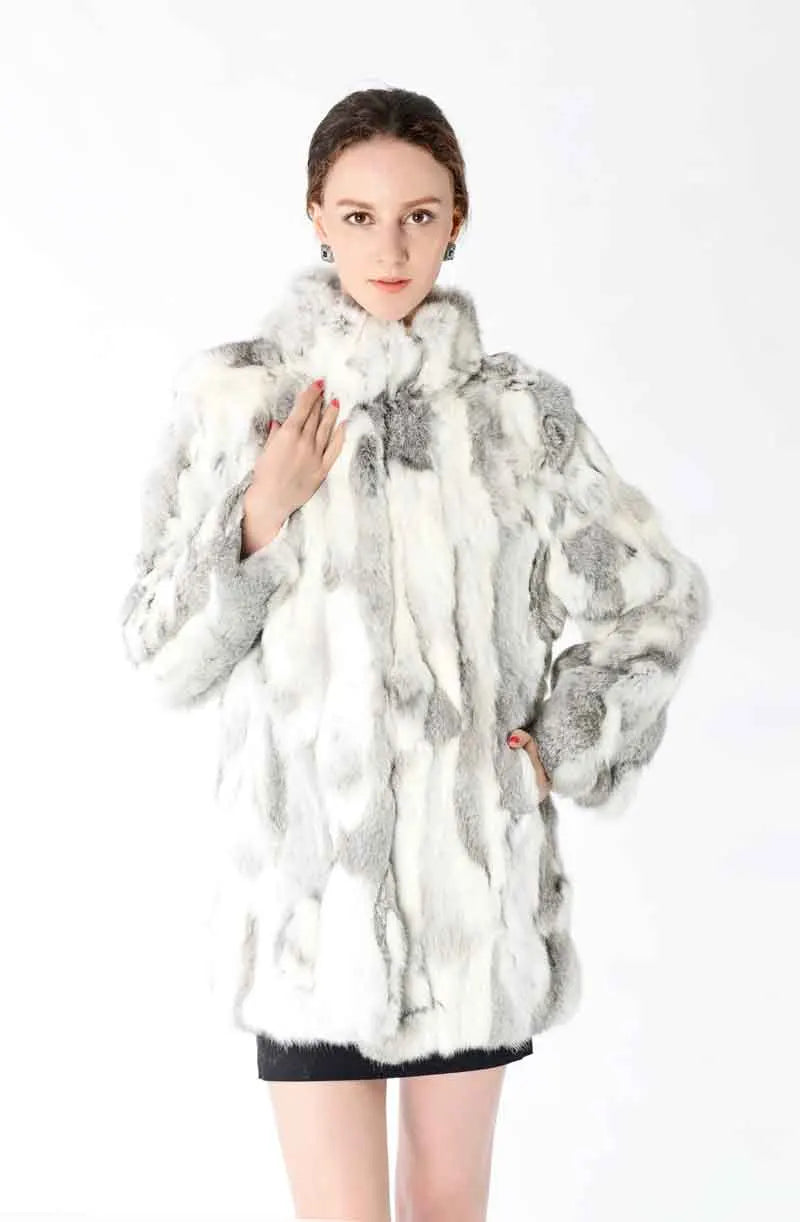 Women's Factory Good Quality Nature Fur Fashion Coat