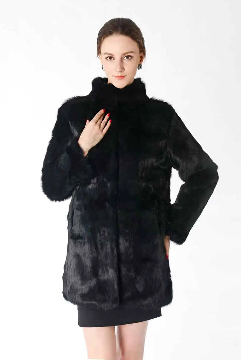 Women's Factory Good Quality Nature Fur Fashion Coat