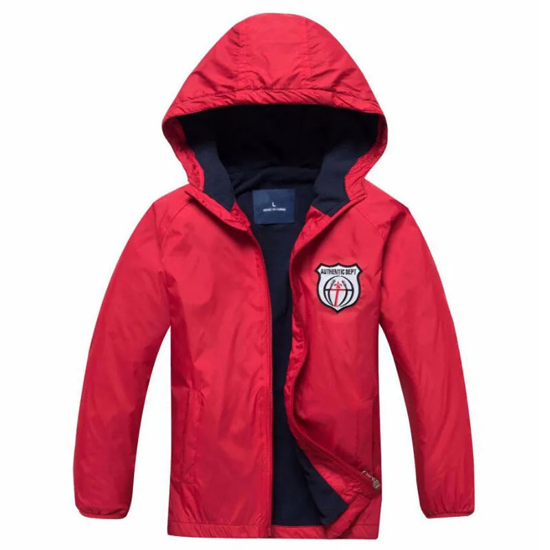 Kids' Double Deck Hoodie Waterproof Windbreaker Jacket