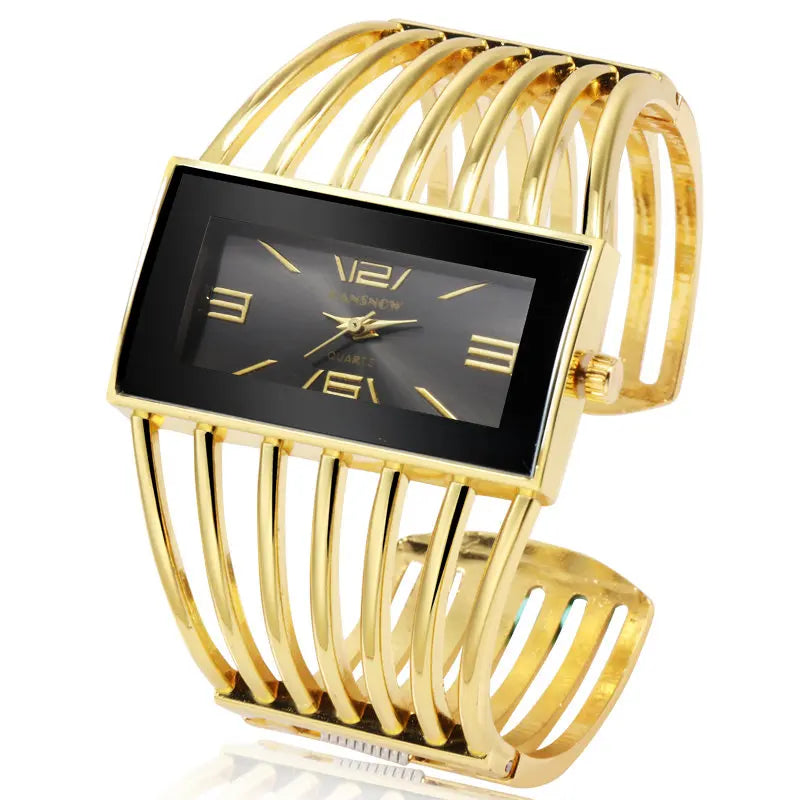 Women's Luxury Fashion Rose Gold Bangle Bracelet Watch