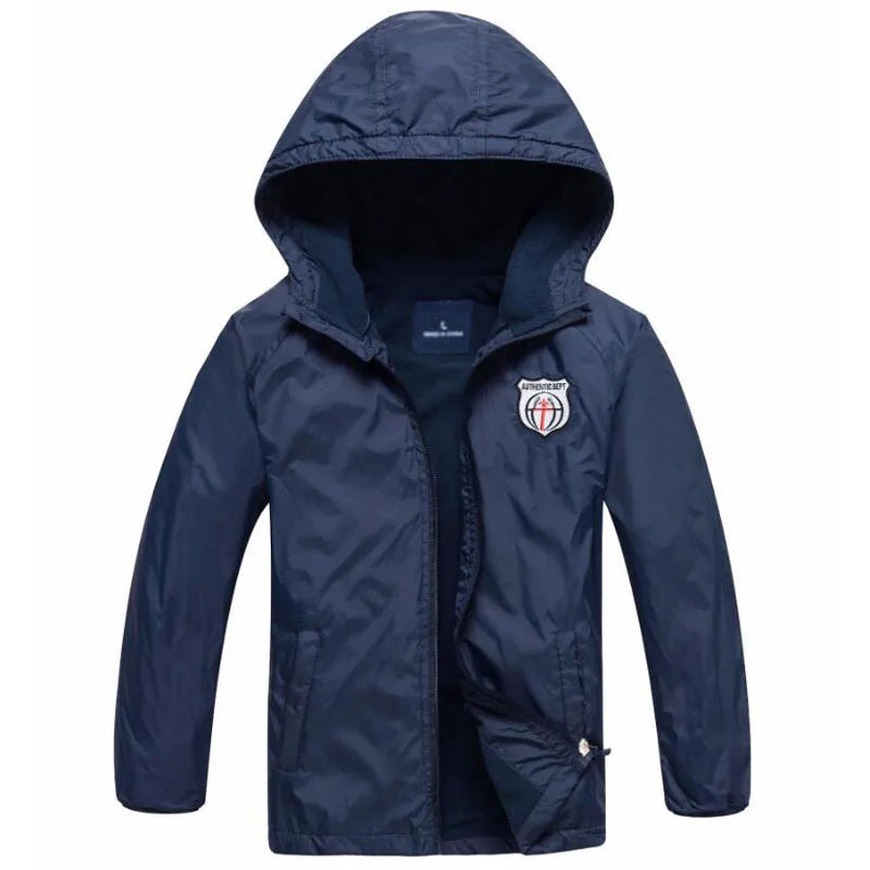 Kids' Double Deck Hoodie Waterproof Windbreaker Jacket