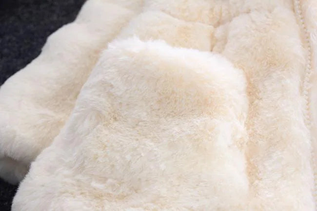 Girls Plush Warm Faux Fur Coat Jacket