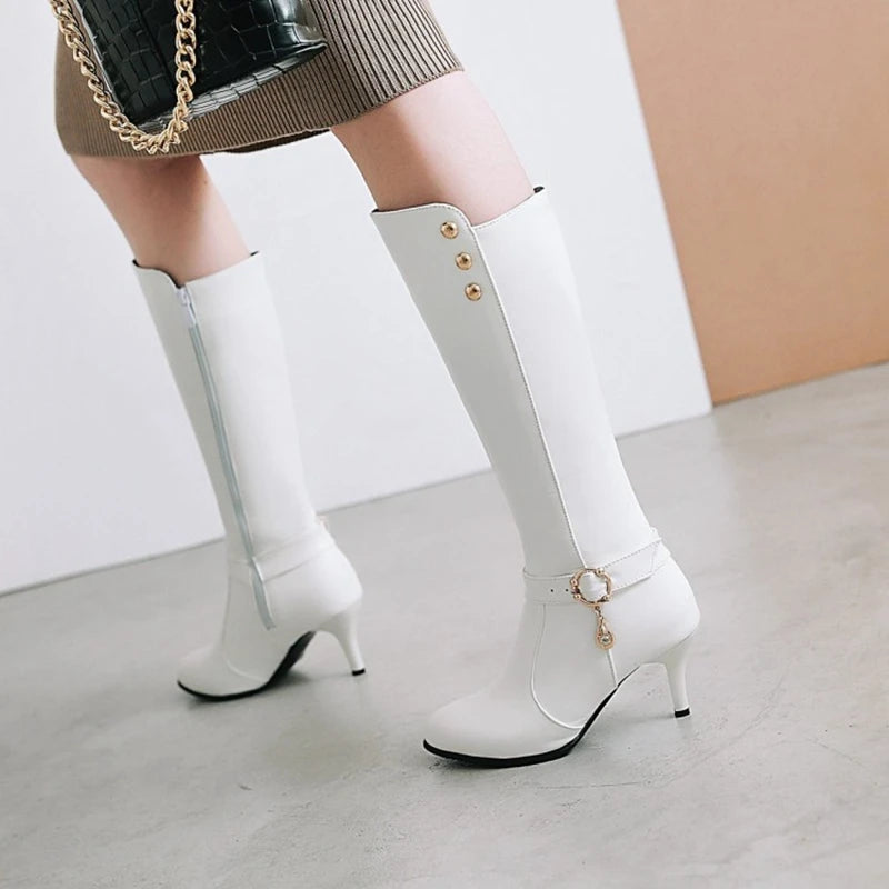 Women's Thin Pointed Toe Knee boots